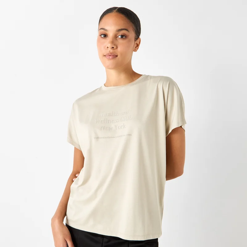 ADOT by Splash Printed T-shirt with Crew Neck and Short Sleeves
