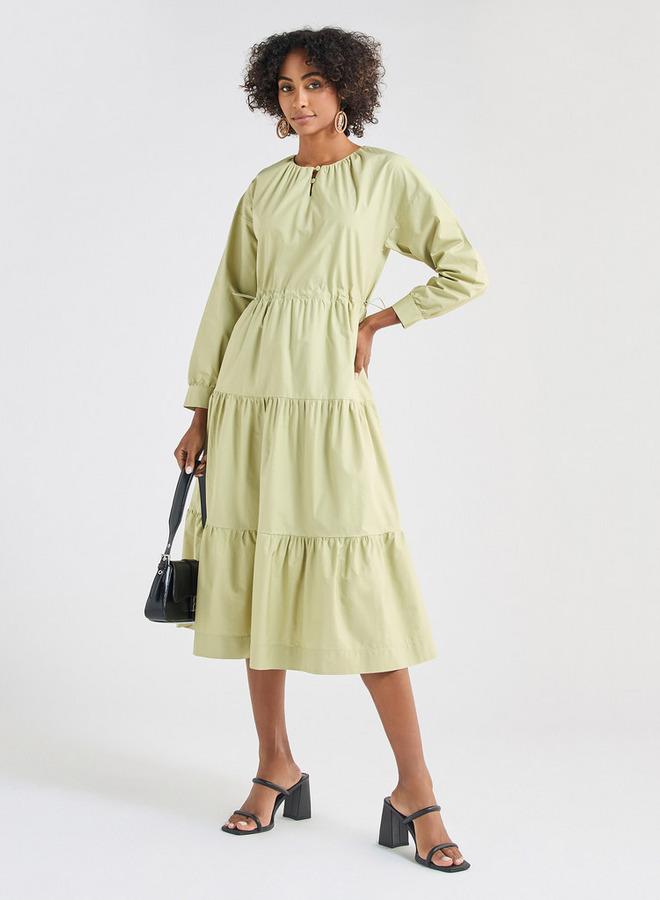 Splash FAV Tiered Cotton Midi Dress - Image 1