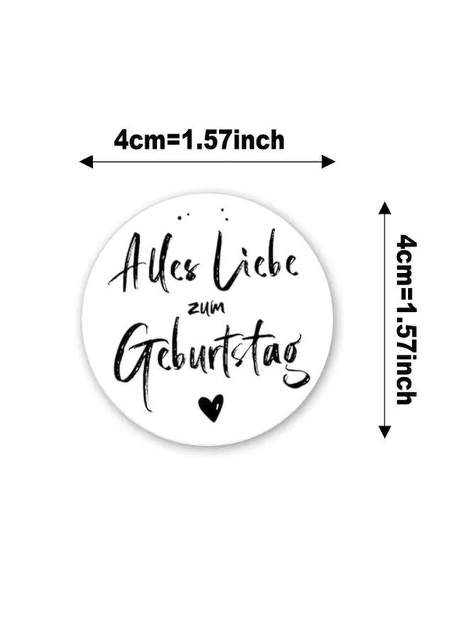 96 Pcs German English Happy Birthday Stickers Bilingual Alles Gute Round Glossy Paper - Image 3