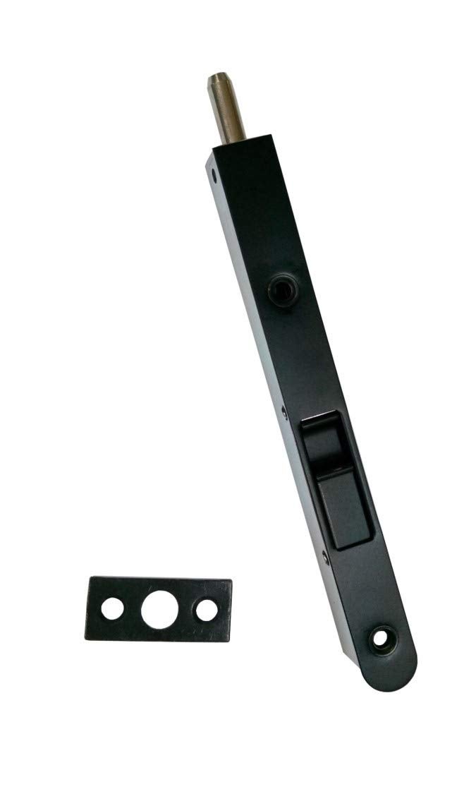 Qcaa Solid Brass Flush Bolt 7"" Matte Black 1 Pack - Image 1