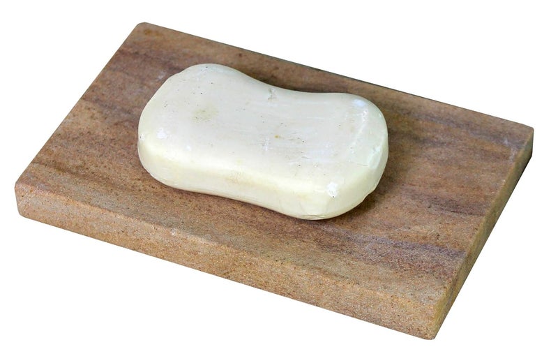 KLEO Stonkraft Natural Water Absorbent & Rigged Soap Dish Soap Holder Made of Natural Rainbow Stone - Unique Bath Bathroom Accessories - Image 1