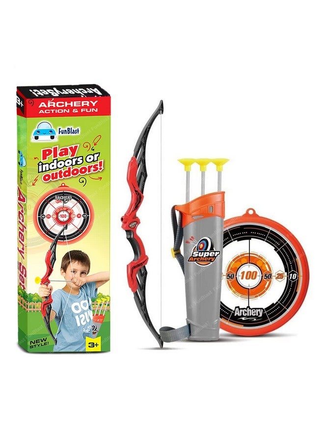 فنبلاست مجموعة ألعاب القوس والسهم من فن بلاست - مجموعة ألعاب الرماية بالقوس والسهم، لعبة الرماية بالقوس والسهم الواقعية، لعبة الرماية الداخلية والخارجية، قوس واحد و3 أسهم (برتقالي) - Image 1
