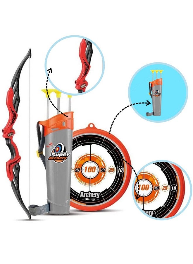 فنبلاست مجموعة ألعاب القوس والسهم من فن بلاست - مجموعة ألعاب الرماية بالقوس والسهم، لعبة الرماية بالقوس والسهم الواقعية، لعبة الرماية الداخلية والخارجية، قوس واحد و3 أسهم (برتقالي) - Image 4