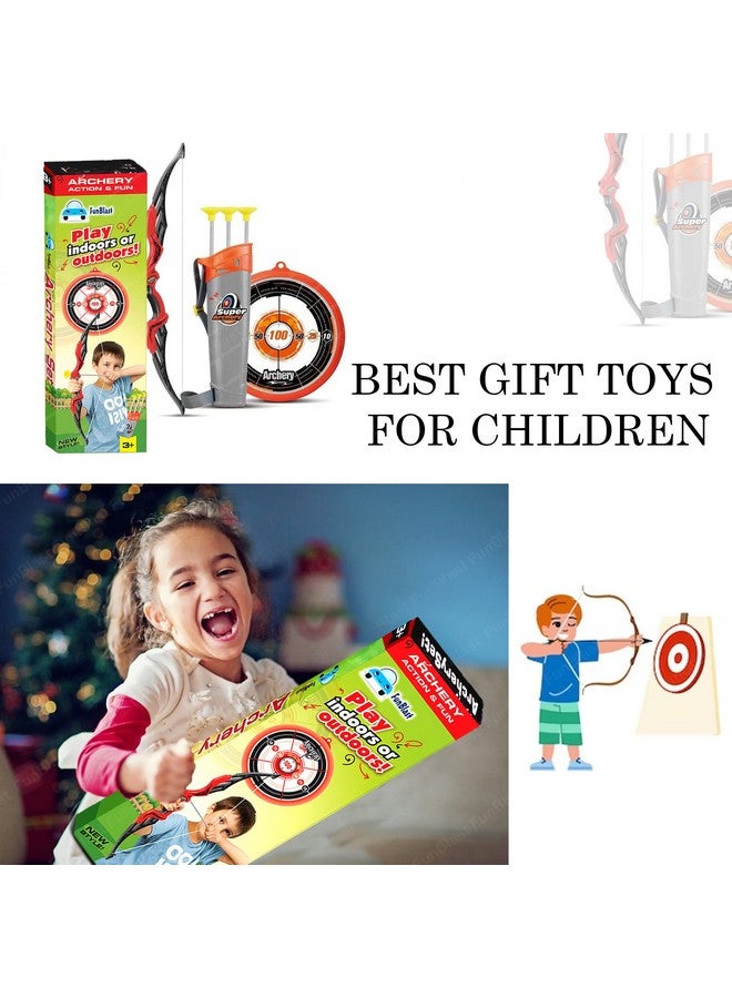 فنبلاست مجموعة ألعاب القوس والسهم من فن بلاست - مجموعة ألعاب الرماية بالقوس والسهم، لعبة الرماية بالقوس والسهم الواقعية، لعبة الرماية الداخلية والخارجية، قوس واحد و3 أسهم (برتقالي) - Image 5