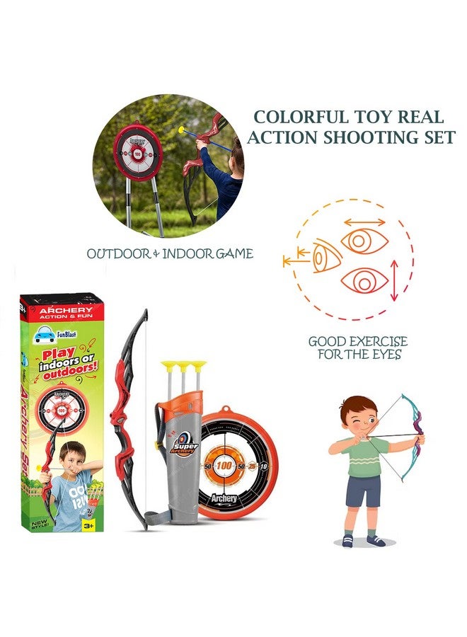 فنبلاست مجموعة ألعاب القوس والسهم من فن بلاست - مجموعة ألعاب الرماية بالقوس والسهم، لعبة الرماية بالقوس والسهم الواقعية، لعبة الرماية الداخلية والخارجية، قوس واحد و3 أسهم (برتقالي) - Image 3