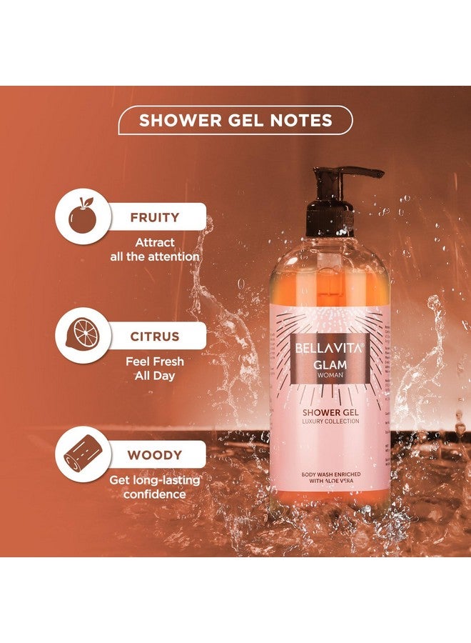 Bella Vita Luxury Glam Woman Body Wash Shower Gel for Women | 500ml | Deep Cleansing, Hydrating & Moisturising with Aloe Vera Extract | Softer, Smoother Skin | Suitable for All Skin Types - Image 3