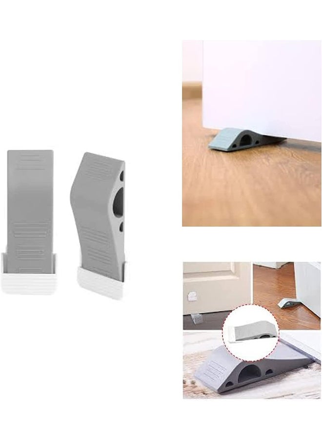 SKY-TOUCH SKY-TOUCH 3 Pieces per Pack Heavy Duty Rubber Door Stoppers, Non-Scratching Door Holder, Anti-Skid Durable Rubber Door Wedges for Home Office and School, Works with All Types of Floor  - Image 2