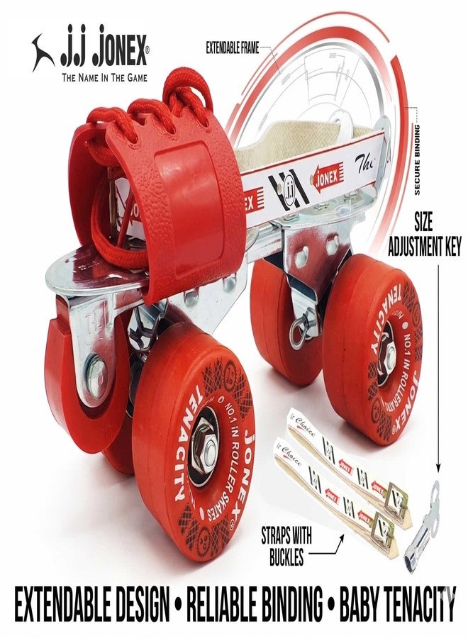 Jonex Boy Tenacity Roller_Derby_Wheel Roller Skates (Red) - Image 4