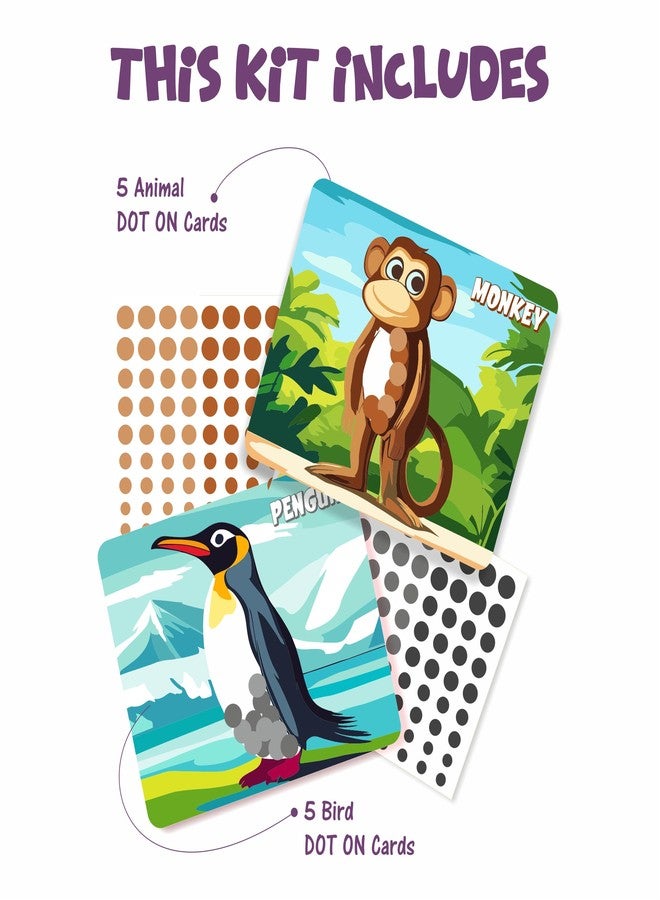Brainloop Dot On Sticker Activity - Birds and Animals, Mess-Free Fun for Kids, 12 Sticker Sheets, Craft Kits, DIY Activity, Travel Toys, Gifts for Boys & Girls Ages 3, 4, 5, 6, 7 - Image 3