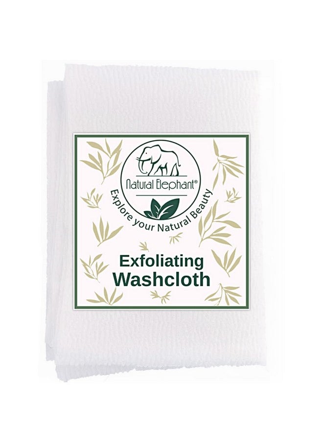 Natural Elephant - Exfoliating Washcloth Pearl White Japanese Shower Scrubber For Body (5 Pack (5 Washcloths)) - Image 1