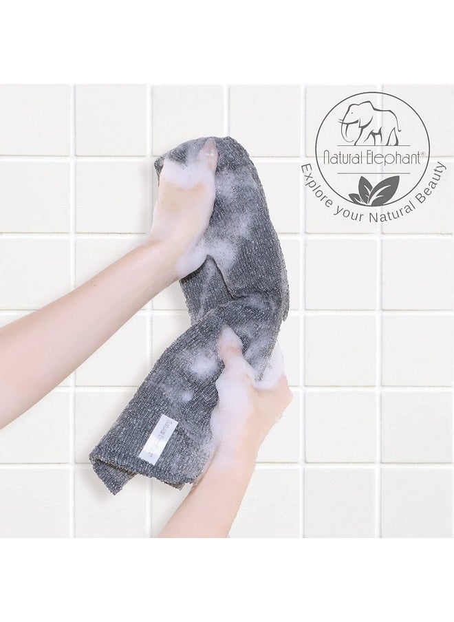 Natural Elephant - Exfoliating Washcloth Pearl White Japanese Shower Scrubber For Body (5 Pack (5 Washcloths)) - Image 1