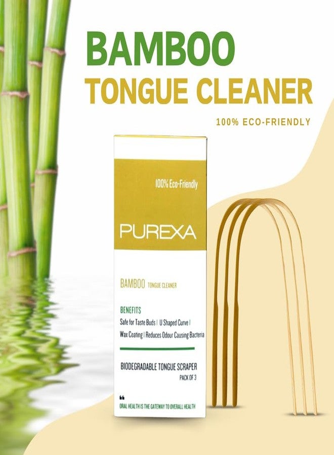 PUREXA منظف لسان بيوريكسا العضوي المصنوع من الخيزران للأطفال والكبار (عبوة من 6 قطع)، صديق للبيئة، قابل للتحلل الحيوي، ومكشطة لسان طبيعية مضادة للميكروبات لنَفَسٍ منعش. - Image 2