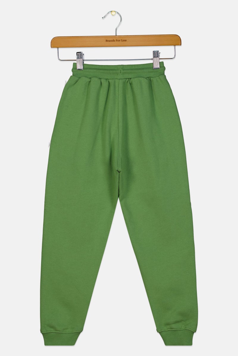 Reebok Kids Girl Sportswear Fit Outdoor Sweatpants, Green - Image 2