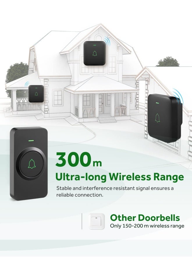 AVANTEK Wireless Door Bell BA11 Waterproof Battery Operated Doorbell Chime Operating at 1000 Feet Portable Door Chime kit with 52 Melodies 5 Volume Levels and CD Quality Sound - Image 5