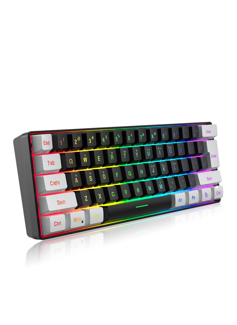 إتش إكس إس جيه - لوحة مفاتيح سلكية للألعاب 61 مفتاحًا بإضاءة خلفية RGB - Image 1