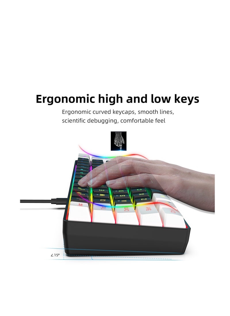 Wired 61-Keys RGB Backlit Streamer Gaming Keyboard