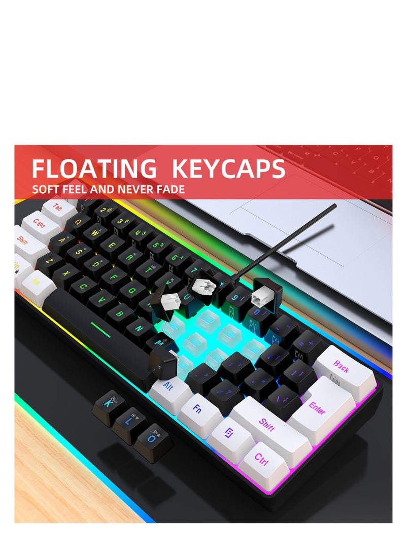 HXSJ Wired 61-Keys RGB Backlit Streamer Gaming Keyboard  - Image 4