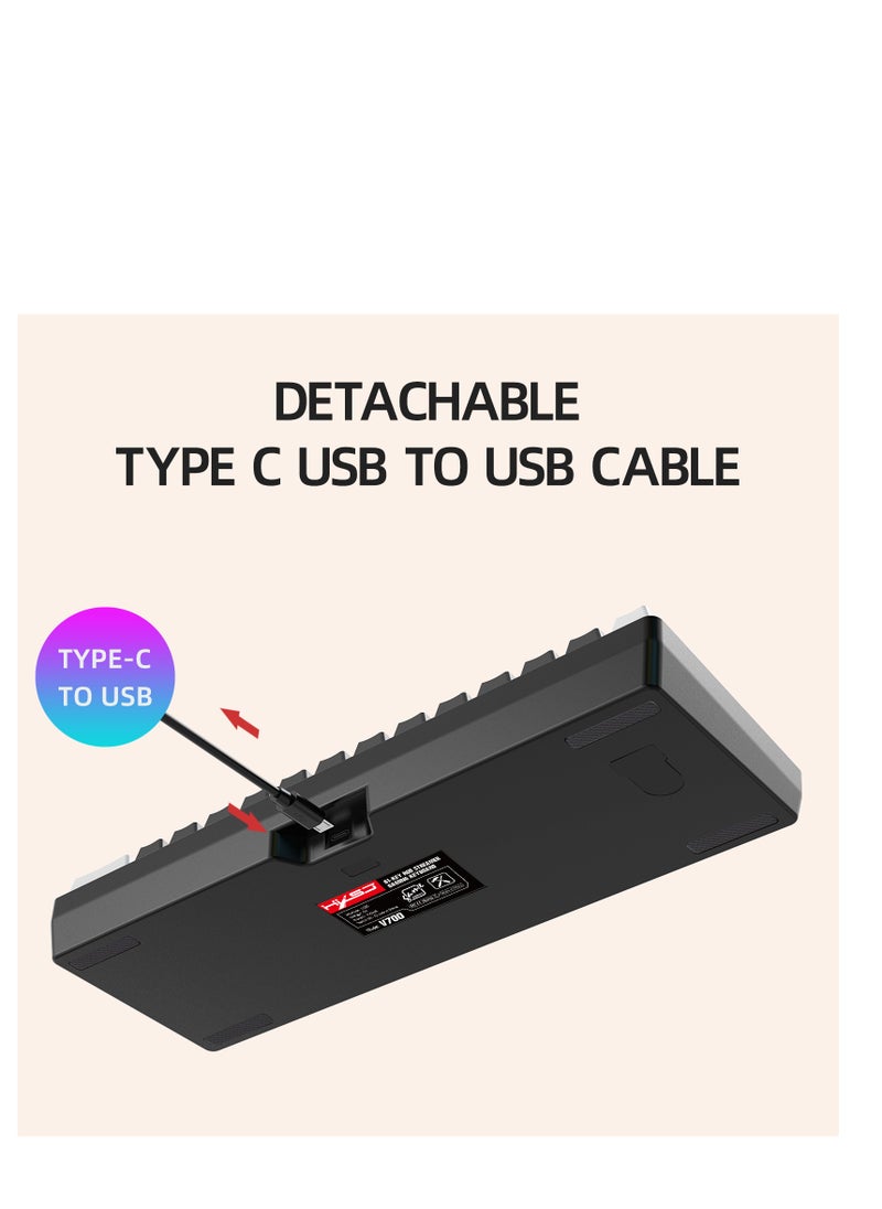 Wired 61-Keys RGB Backlit Streamer Gaming Keyboard