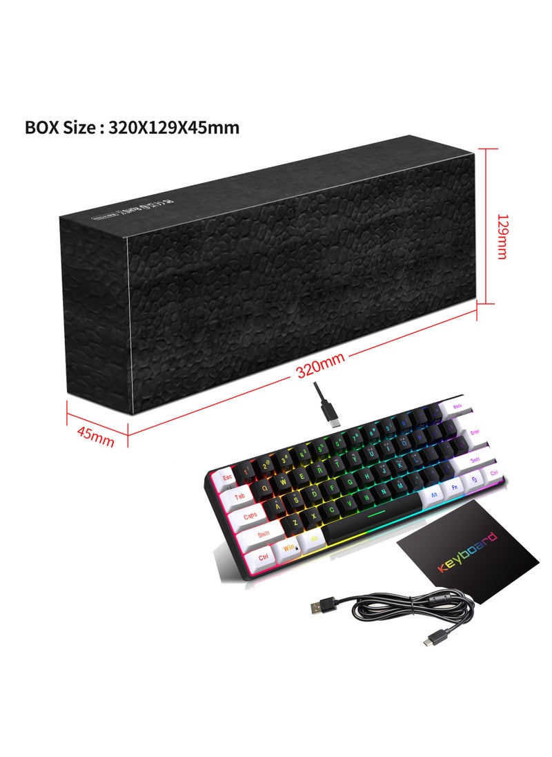 Wired 61-Keys RGB Backlit Streamer Gaming Keyboard
