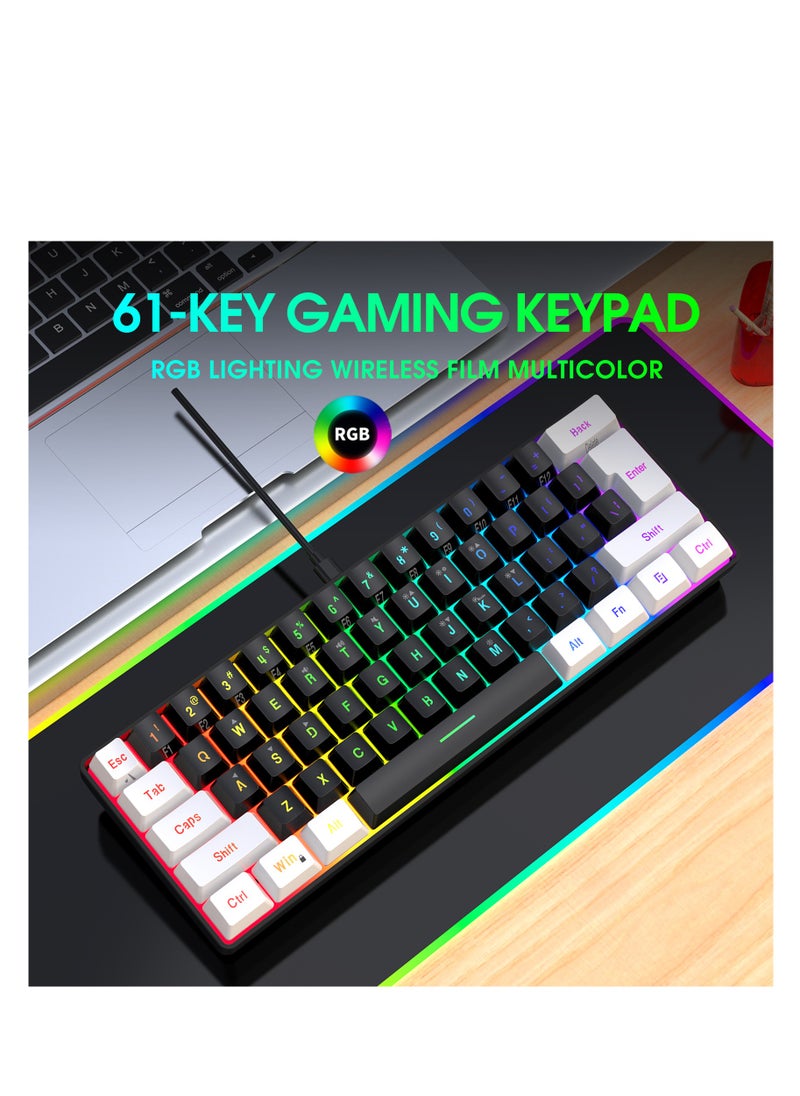 إتش إكس إس جيه - لوحة مفاتيح سلكية للألعاب 61 مفتاحًا بإضاءة خلفية RGB - Image 1