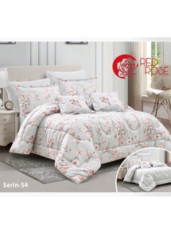 Red Rose Summer Microfiber Inflatable Nafrons Bedspread - 5 Pieces 