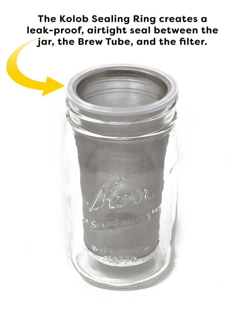 Kolob Brew Tube Cold Brew Coffee Filter â€“ Stainless Steel Reusable Mesh for Wide Mouth Mason Jars (1â€“2 Quart), Airtight DIY Iced Coffee & Tea Maker - Image 3
