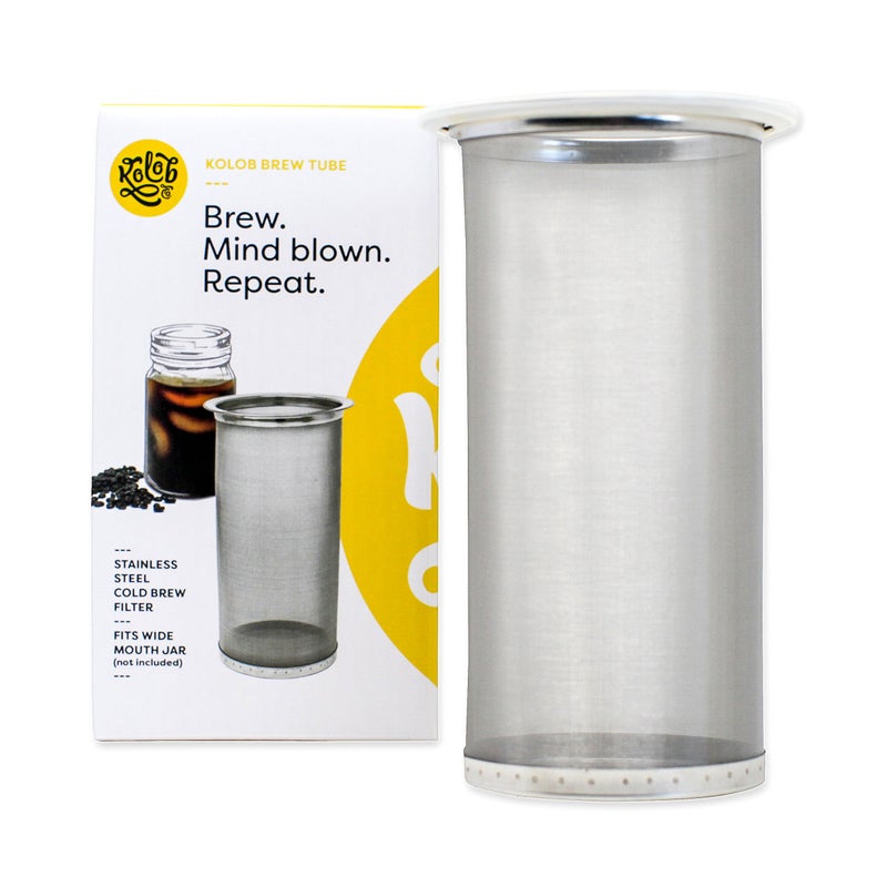 Kolob Brew Tube Cold Brew Coffee Filter â€“ Stainless Steel Reusable Mesh for Wide Mouth Mason Jars (1â€“2 Quart), Airtight DIY Iced Coffee & Tea Maker - Image 1