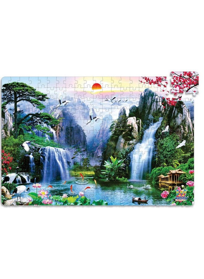 Webby Kids High Mountains with Waterfall Wooden Jigsaw Puzzle, 252 Pieces - Image 3