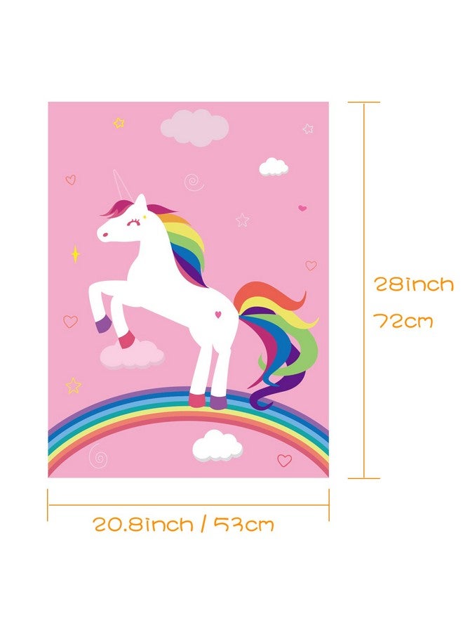 FEPITO Birthday Party Game For Kids Pin The Horn On Unicorn-Game Poster With 24 Horn Stickers Pin The Tail Game For Girl Unicorn-Birthday Rainbow Party Favors Supplies Wall Home Room Decorations - Image 2