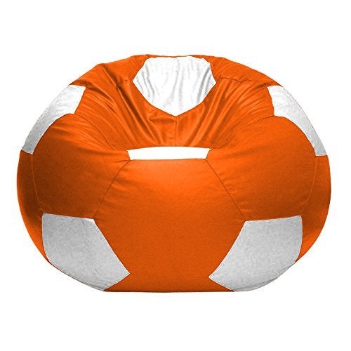 caddyFull Large Football Bean Bag Without Beans (Orange and White) - Image 4