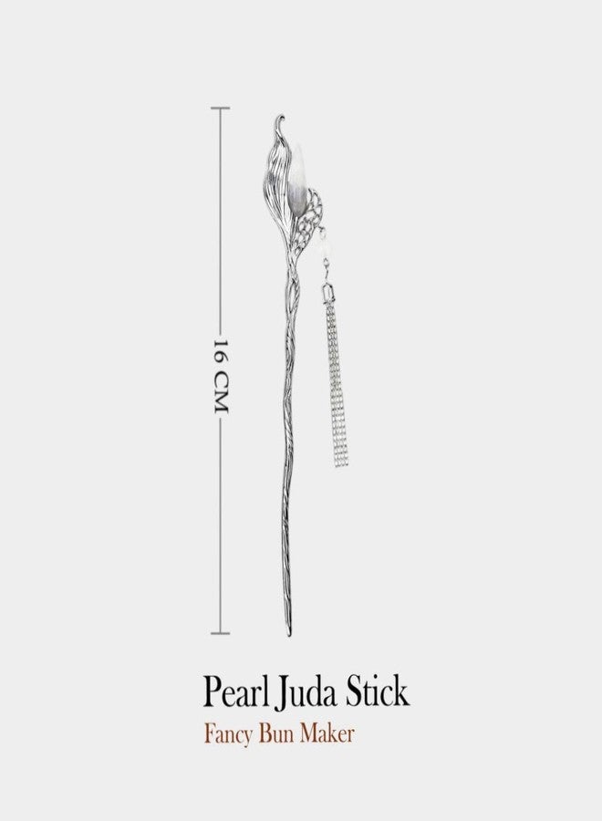 ADORNISH Chinese Vintage Hair Sticks, Metal Hair Pins Chopsticks, Retro National Style Headpieces for Women and Girls (silver willow) - Image 3