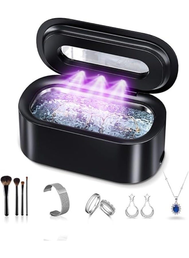 LENND Ultrasonic Jewelry Cleaner, Silver Cleaner 48KHZ 350ML, Professional Ultra Sonic Cleaner with Digital Timer, Ultrasonic Jewellery Cleaner Machine for Watch Straps, Eyeglasses, Rings, Earrings - Image 1