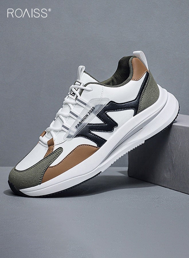 رويس حذاء رياضي كاجوال للطلاب يسمح بمرور الهواء ومقدمة مستديرة ورباط من الأمام، حذاء رياضي عصري للأب مع نعال ناعمة قابلة للتنفس، غير قابل للانزلاق ومقاوم للاهتراء - Image 4