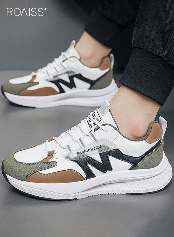 رويس حذاء رياضي كاجوال للطلاب يسمح بمرور الهواء ومقدمة مستديرة ورباط من الأمام، حذاء رياضي عصري للأب مع نعال ناعمة قابلة للتنفس، غير قابل للانزلاق ومقاوم للاهتراء - Image 2