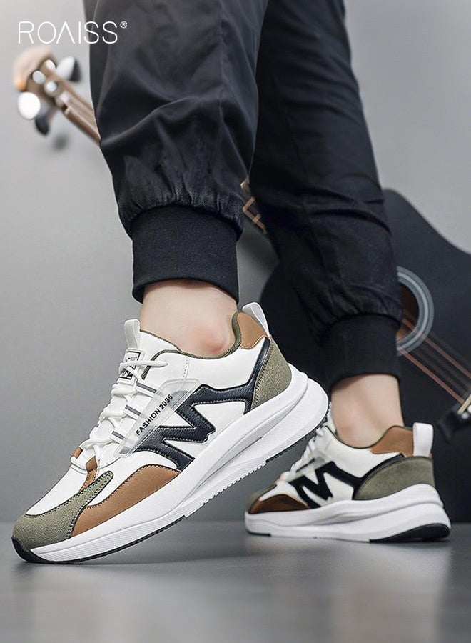 رويس حذاء رياضي كاجوال للطلاب يسمح بمرور الهواء ومقدمة مستديرة ورباط من الأمام، حذاء رياضي عصري للأب مع نعال ناعمة قابلة للتنفس، غير قابل للانزلاق ومقاوم للاهتراء - Image 3