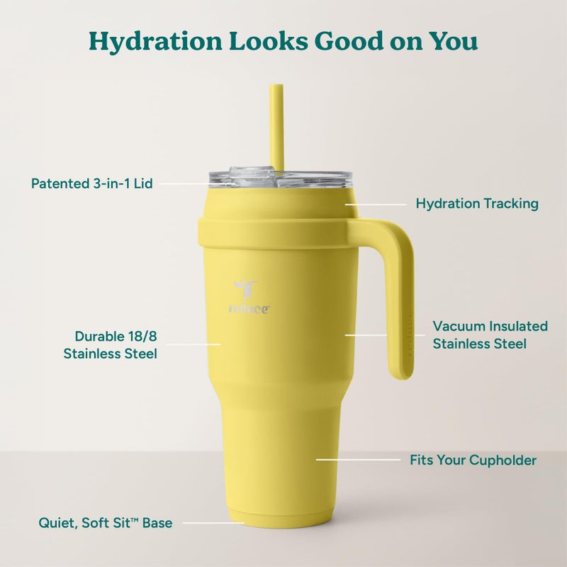 Reduce 40 oz Stainless Steel Tumbler with Handle - Dual-Wall Vacuum Insulated Travel Mug  Sweat-Proof Lid & Reusable Straw - Keeps Drinks Cold for 24 Hrs  Fits Cupholders  Dishwasher Safe -Pina Colada - Image 3