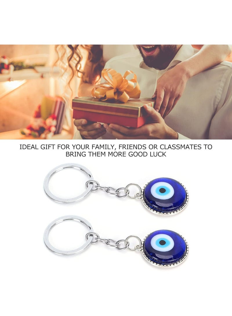 أوزيغالور 2 عبوة من سلاسل مفاتيح عين الشر التركية، حلية من سبيكة عين زرقاء للحظ - Image 5