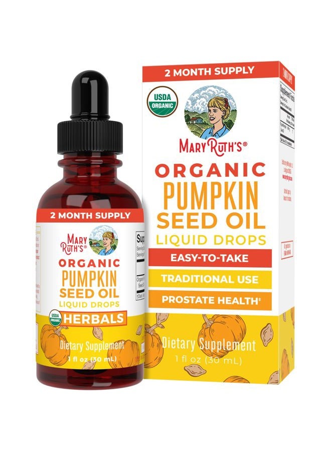 Pumpkin Seed Oil Cold Pressed | 2 Month Supply | USDA Organic Pumpkin Seed Liquid Drops for Men and Women | Urinary Health in Men | Sugar Free | Vegan | Non-GMO | 60 Servings