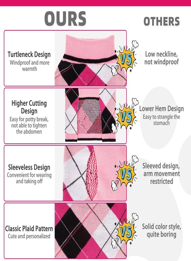 كولتيل كنزة صوفية للكلاب من كولتيل - كنزة كلاسيكية منقوشة برقبة عالية مع فتحة للربط، ملابس شتوية دافئة للكلاب الصغيرة والمتوسطة الحجم والقطط والجراء. - Image 5
