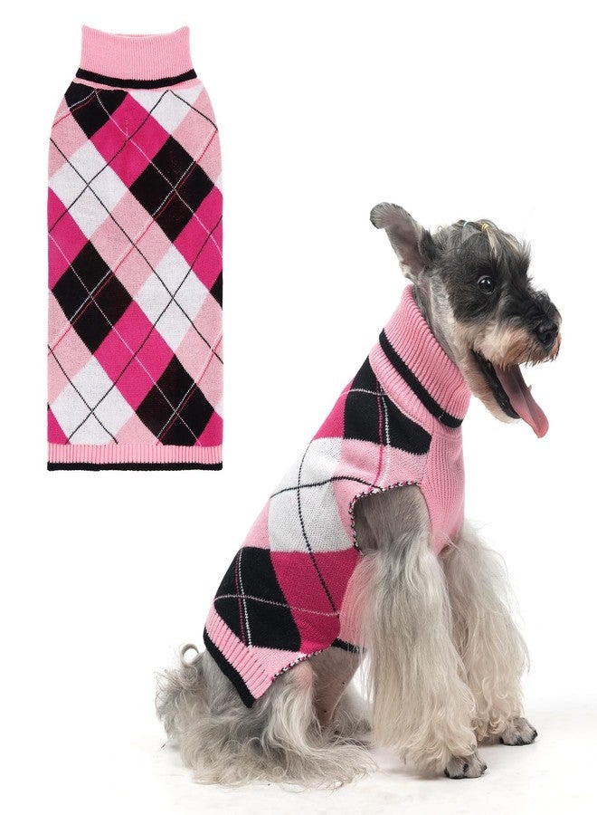 كولتيل كنزة صوفية للكلاب من كولتيل - كنزة كلاسيكية منقوشة برقبة عالية مع فتحة للربط، ملابس شتوية دافئة للكلاب الصغيرة والمتوسطة الحجم والقطط والجراء. - Image 1