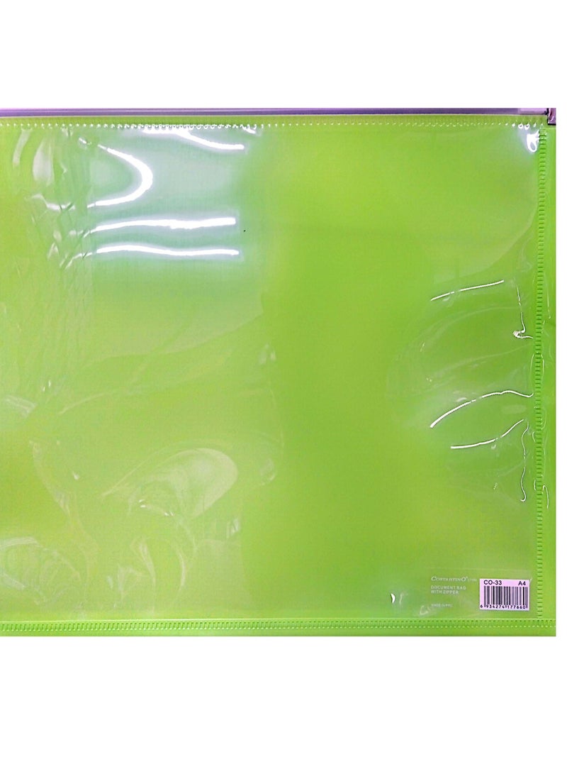 COSTANTINO 6-piece A4 Zipper File Green