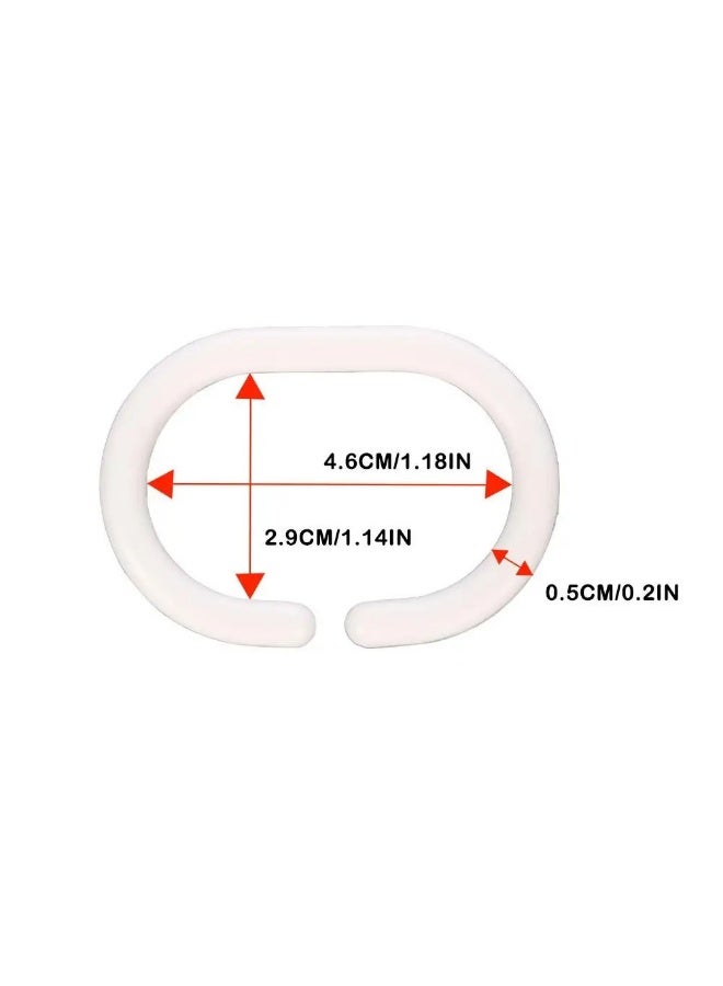 خطافات ستارة الحمام حلقات ستارة الدش على شكل C للحمام دش رود ستائر النافذة شماعات (أبيض، 24 حزمة) - Image 3