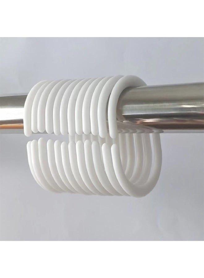 خطافات ستارة الحمام حلقات ستارة الدش على شكل C للحمام دش رود ستائر النافذة شماعات (أبيض، 24 حزمة) - Image 5