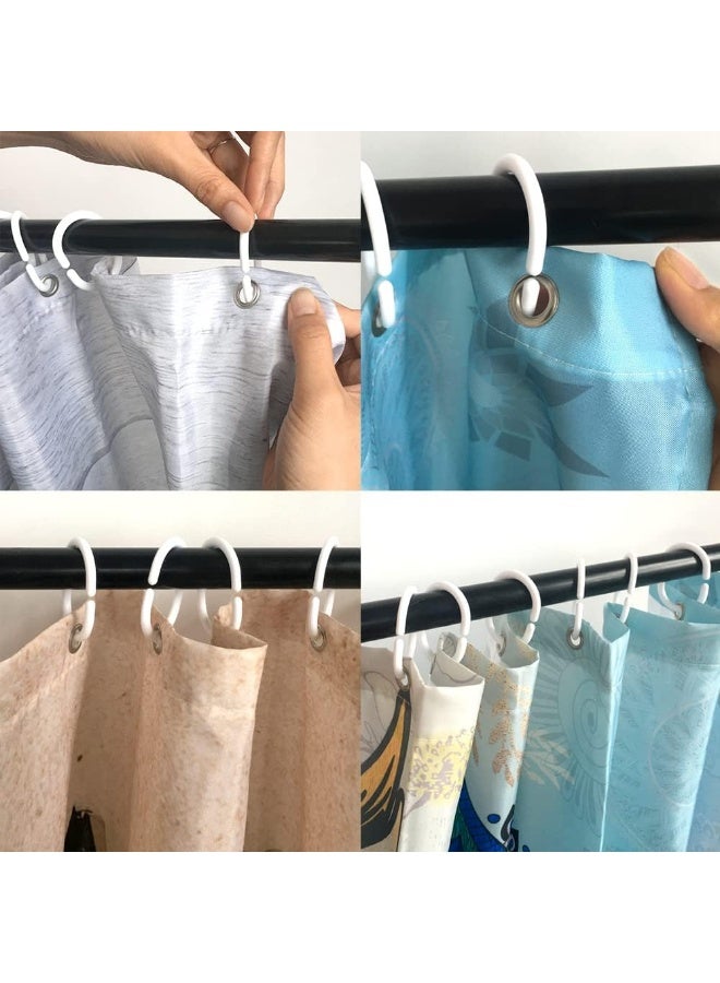 خطافات ستارة الحمام حلقات ستارة الدش على شكل C للحمام دش رود ستائر النافذة شماعات (أبيض، 24 حزمة) - Image 4