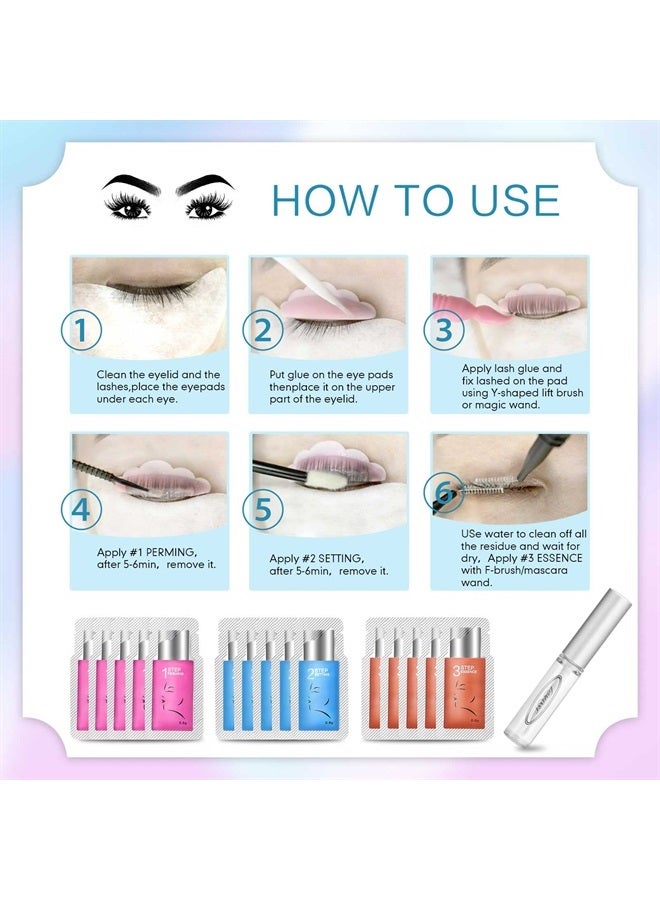 PERMANIA طقم كيس رفع الرموش، طقم تجعيد الرموش، رفع الرموش السريع في 5 دقائق في المنزل مع غراء قوي، طقم تجعيد الرموش يدوم 6-8 أسابيع (15 قطعة) - Image 4