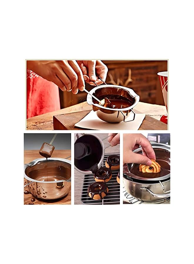AMERTEER Stainless Steel Double Pot, kitchen Melting Pot Baking Tools, Chocolate, butter, cheese, Caramel and Candy melting pot Suitable for gas and electric stoves. - Image 5
