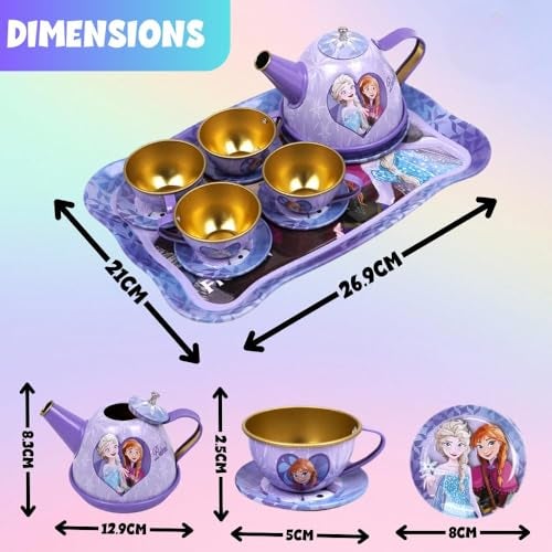GRAPHENE Frozen Pretend Play Tea Party Set for Kids – 14-Piece Kitchen Toy for Girls & Boys Ages 3-6 Fun & Safe Tea Time Role Play Gift for Toddlers & Preschoolers - Image 2