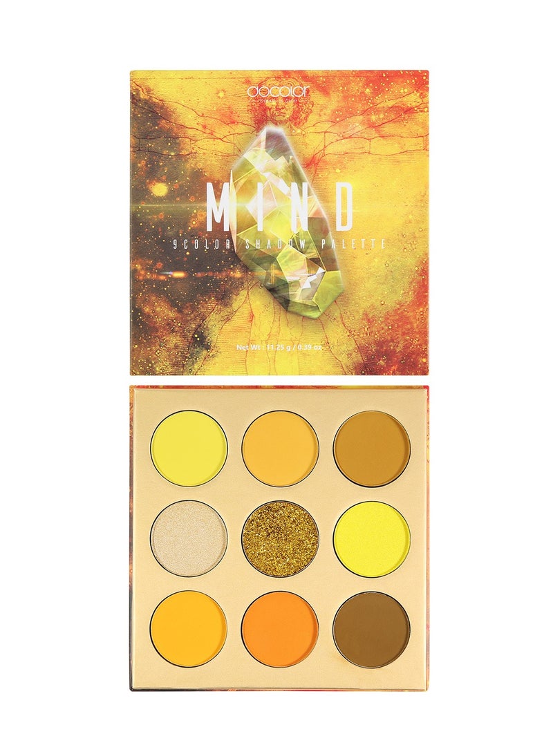 docolor Eyeshadow Palette 9 Colors Yellow Pearlescent Gemstone Shadow Palette Highly Pigmented Mattes Shimmers Naked Smokey Glitter Cream Colorful Powder Blendable Long Lasting Waterproof Makeup Palette  - Image 4