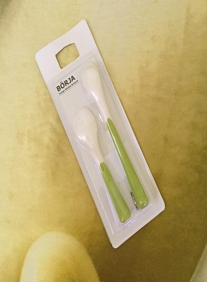 NT-STAR BÖRJA Feeding Spoon and Baby Spoon, White/Green - Image 2