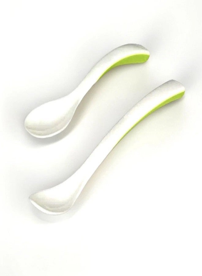 NT-STAR BÖRJA Feeding Spoon and Baby Spoon, White/Green - Image 1